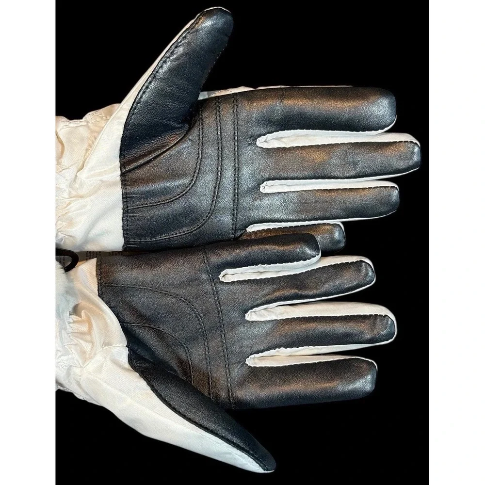 Ugh Quilted Shearling Trim All Weather White Gloves Touch Compatible Size S/M